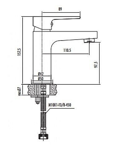 Смеситель для раковины Creavit SHARP SR1500G купить в интернет-магазине сантехники Sanbest