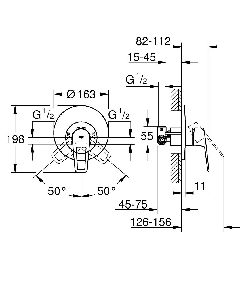 Смеситель для душа Grohe BauLoop 2020 29080001 купить в интернет-магазине сантехники Sanbest