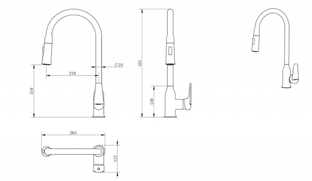 Смеситель для кухни BRAVAT Arden F7362395CP-ENG купить в интернет-магазине сантехники Sanbest