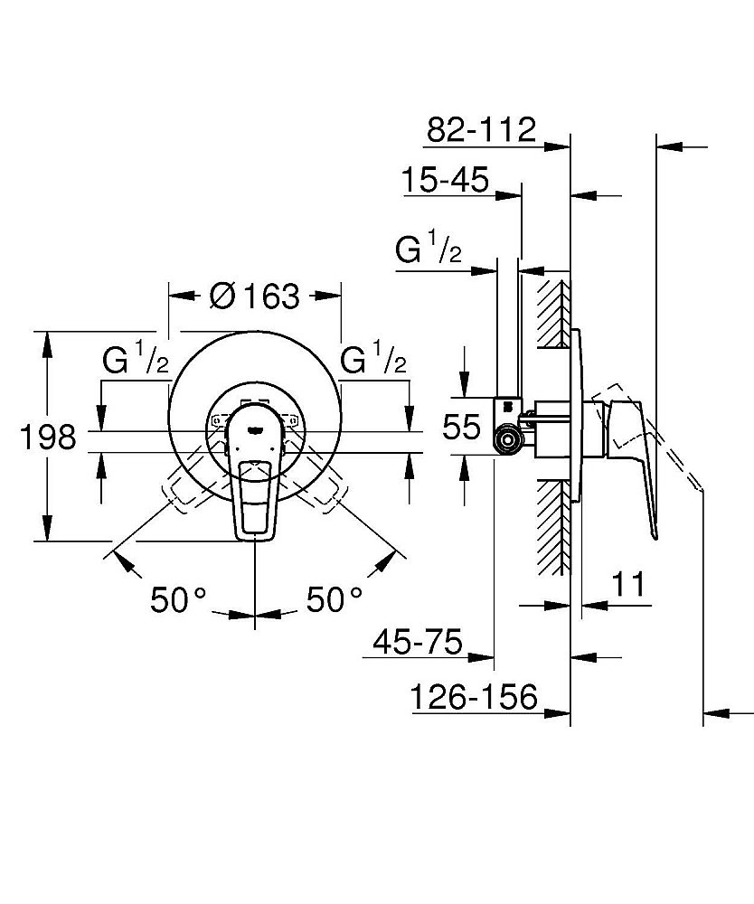 Смеситель для душа Grohe BauLoop 2020 29080001 купить в интернет-магазине сантехники Sanbest