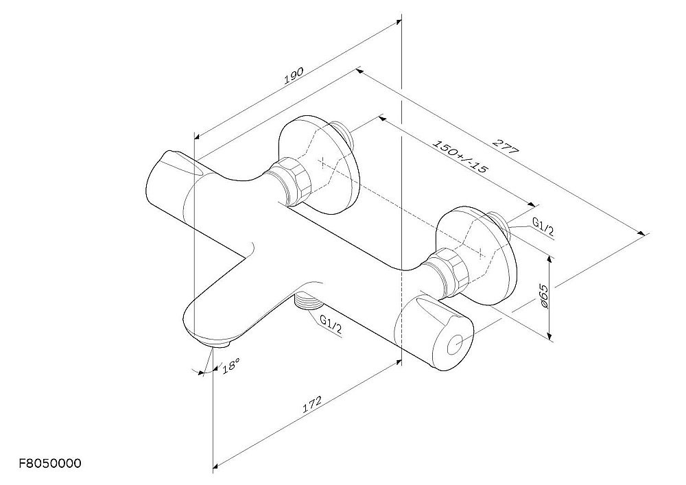 Смеситель для ванны AM.PM Like F8050000 купить в интернет-магазине сантехники Sanbest