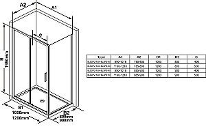 Душевой уголок Ravak Blix Slim BLSDP2 + BLSPS 80x100 блестящий купить в интернет-магазине Sanbest