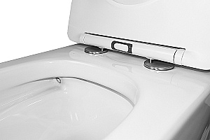 Унитаз подвесной Azario Ollin AZ-0513R белый, безободковый, с крышкой микролифт, слив торнадо купить в интернет-магазине Sanbest