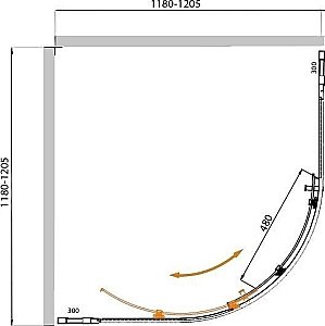 Душевой уголок Cezares Molveno 120x120 MOLVENO-R-11-90+30-C-Cr-IV стекло прозрачное/профиль хром купить в интернет-магазине Sanbest
