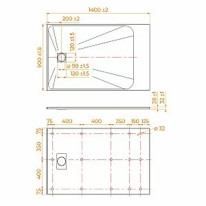 Душевой поддон RGW TSS-W 553502914-01 90x140 белый купить в интернет-магазине Sanbest