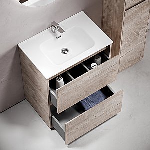 Тумба с раковиной Sancos Libra Floor 70 LB70FEG дуб галифакс натуральный для ванной в интернет-магазине Sanbest