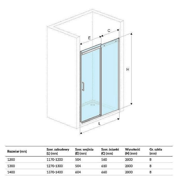 Душевая дверь Excellent Rols 120 купить в интернет-магазине Sanbest