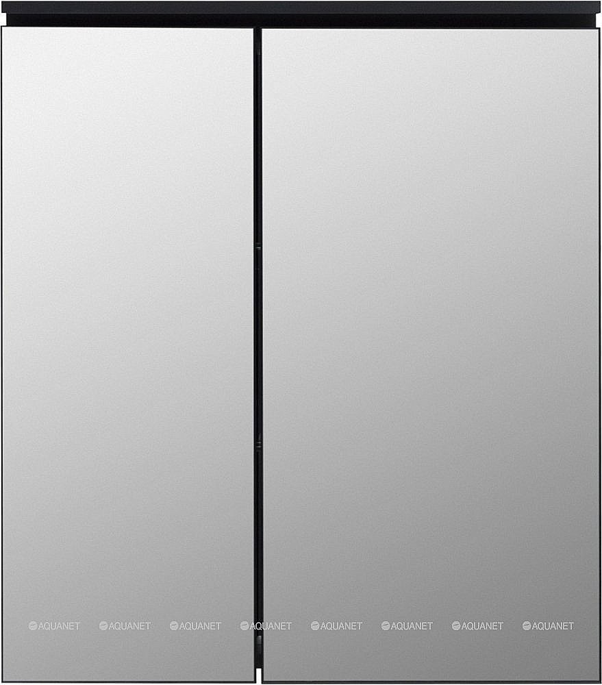Зеркальный шкаф De Aqua Алюминиум 261758 70 черный купить в интернет-магазине сантехники Sanbest