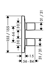 Запорный/переключающий вентиль iControl Hansgrohe PuraVida 15777000 купить в интернет-магазине сантехники Sanbest