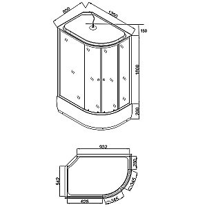 Душевая кабина Loranto CS-66120-20 F 120х80 матовое стекло/профиль хром купить в интернет-магазине Sanbest