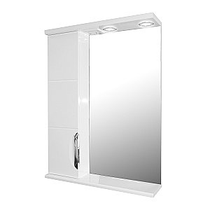 Зеркало со шкафом Loranto Стиль Соло CS00024779 60 белое, левостороннее купить в интернет-магазине сантехники Sanbest