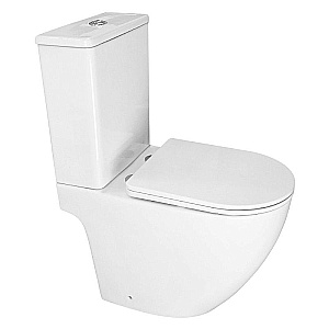 Унитаз напольный Azario Levita AZ-2903T белый, безободковый, с бачком, с крышкой микролифт, слив торнадо купить в интернет-магазине Sanbest