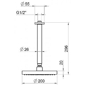 Верхний душ Webert Opera AC0940015METAL купить в интернет-магазине сантехники Sanbest