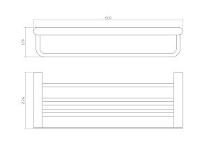 Полотенцедержатель с полкой WONZON & WOGHAND CARBON, Черный (WW-7781) купить в интернет-магазине сантехники Sanbest
