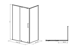 Душевой уголок Royal Bath BERN-S RB8120-T-CH 80x120 стекло прозрачное/профиль хром купить в интернет-магазине Sanbest