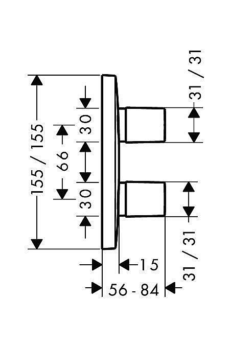 Запорный/переключающий вентиль iControl Hansgrohe PuraVida 15777000 купить в интернет-магазине сантехники Sanbest