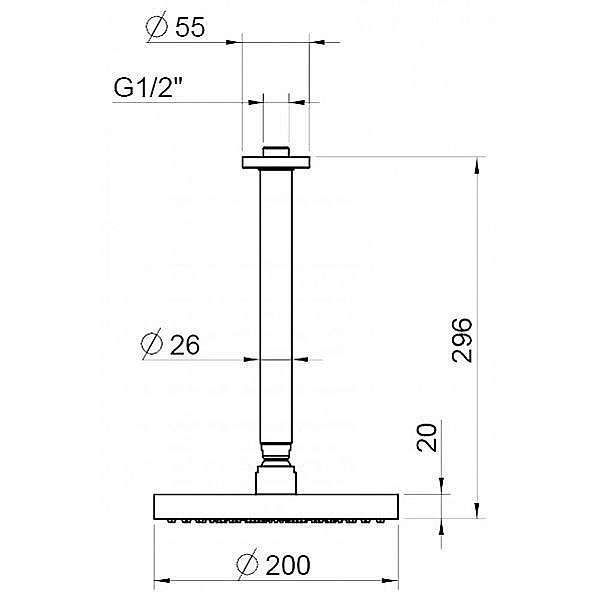 Верхний душ Webert Opera AC0940015METAL купить в интернет-магазине сантехники Sanbest