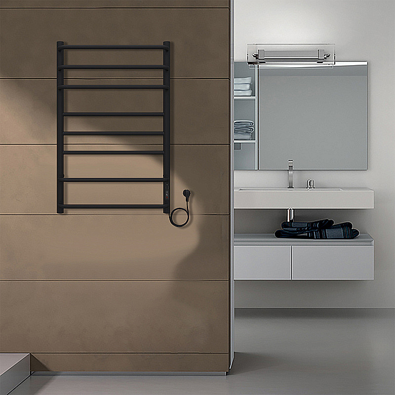 Полотенцесушитель электрический Azario MILAN П8 500х800 AZ90858B черный купить в интернет-магазине сантехники Sanbest