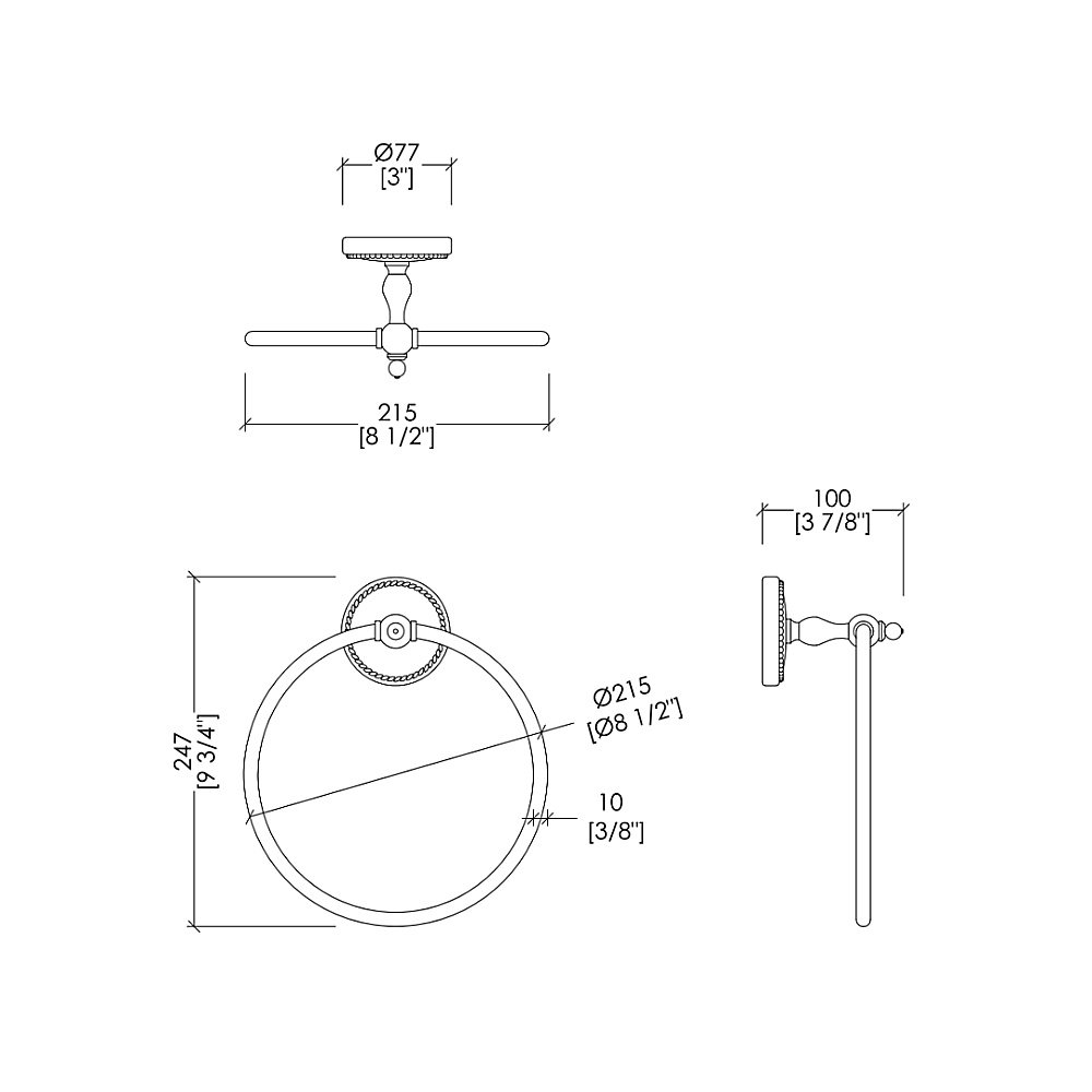 Полотенцедержатель-кольцо Devon&Devon Dorothy DOR407OT золото купить в интернет-магазине сантехники Sanbest