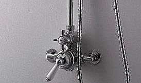 Термостат для душевой стойки Devon&Devon MARM74CR хром/ручка белая купить в интернет-магазине сантехники Sanbest