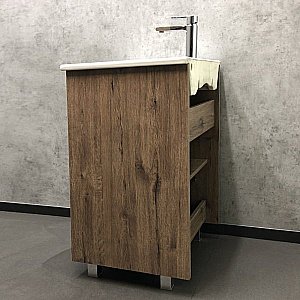 Тумба с раковиной Comforty Марио 00-00004155 60 дуб темный для ванной в интернет-магазине Sanbest