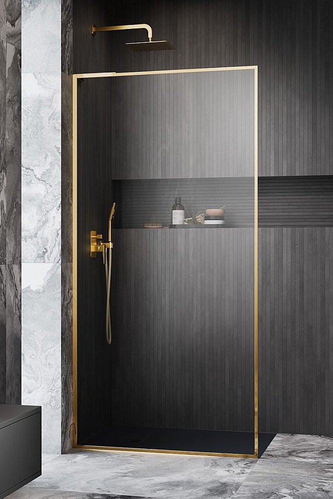 Душевое ограждение Radaway Modo F SL Gold II 120 стекло прозрачное/профиль золото купить в интернет-магазине Sanbest