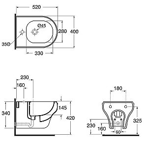 Биде подвесное AZZURRA CHARME CHA500/SOSK купить в интернет-магазине Sanbest