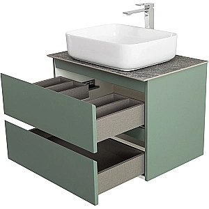 Тумба с раковиной и столешницей BelBagno 60 KRAFT-600-2C-SO-VO+KEP-60-GRN еловая матовая для ванной в интернет-магазине Sanbest