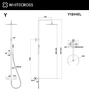 Душевая система WhiteCross Y Y1244GL золото купить в интернет-магазине сантехники Sanbest