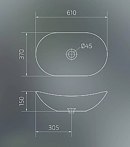 Раковина накладная Gid Lago 61 Bm9811 53337 черная матовая купить в интернет-магазине Sanbest