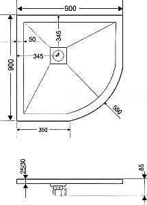 Душевой поддон RGW Stone Tray ST/R-Tr 16153099-11 90х90 коричневый купить в интернет-магазине Sanbest