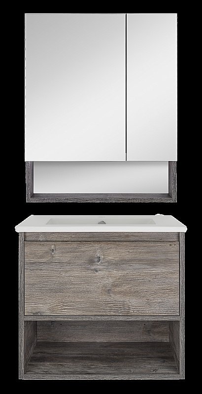 Зеркальный шкаф Misty Темза 60 темное дерево купить в интернет-магазине сантехники Sanbest