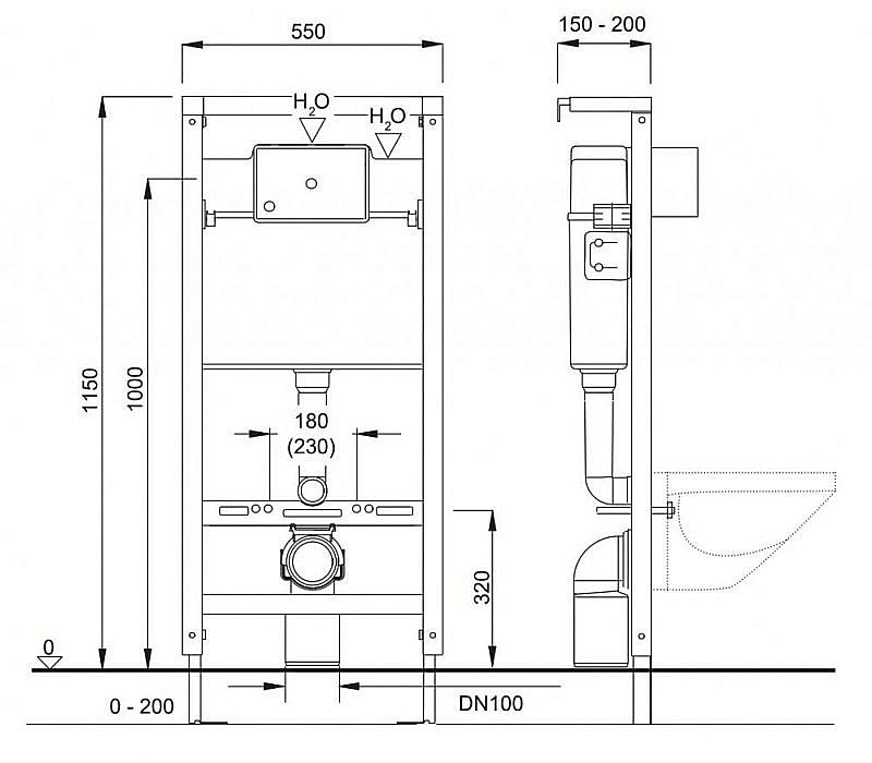 Система инсталляции для унитаза Pestan Fluenta 40006356 купить в интернет-магазине сантехники Sanbest