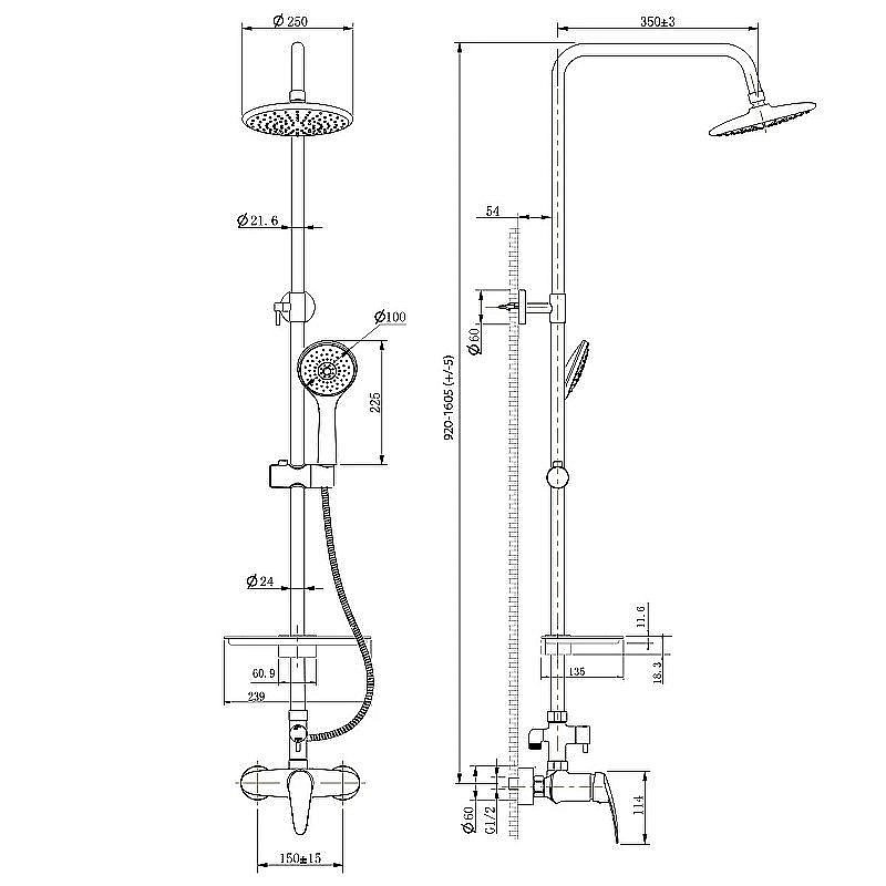 Душевая система Lemark Linara LM0460C купить в интернет-магазине сантехники Sanbest