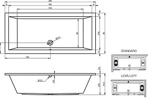 Ванна акриловая Riho Lusso 200x90 купить в интернет-магазине Sanbest