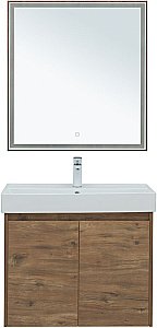 Тумба с раковиной Aquanet Nova Lite 75 с зеркалом, 2 дверцы дуб рустикальный для ванной в интернет-магазине Sanbest