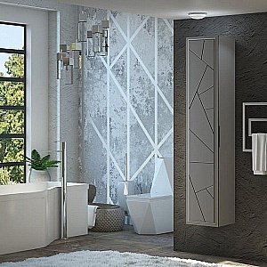 Пенал Опадирис Луиджи 35 серый матовый для ванной в интернет-магазине сантехники Sanbest