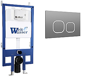 Инсталляция для унитаза WeltWasser WW BAMBERG 545 GR 10000014419 кнопка серая купить в интернет-магазине сантехники Sanbest
