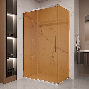 Душевой уголок Vincea Stella 120х90 VSR-1ST9012GS стекло янтарь/профиль хром купить в интернет-магазине Sanbest