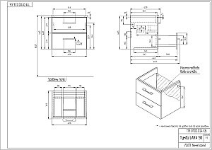 Мебель для ванной подвесная Cersanit LARA 50 орех для ванной в интернет-магазине Sanbest