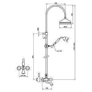 Душевая система Webert Karenina KA721208065 бронза купить в интернет-магазине сантехники Sanbest