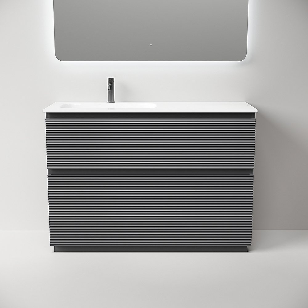Тумба с раковиной Sancos Folk Floor FL120FLGS/FL120FRGS Grey soft для ванной в интернет-магазине Sanbest