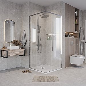 Душевой уголок Grossman Galaxy 300.K33.01.1010.10.00 100x100 стекло прозрачное/профиль хром купить в интернет-магазине Sanbest