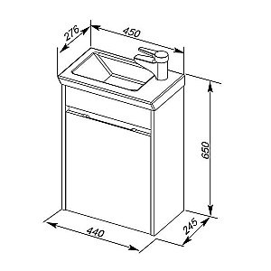 Тумба с раковиной Aquanet Дувр 45 для ванной в интернет-магазине Sanbest