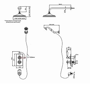 Душевая система Burlington Trent TF2S BLA+V16 купить в интернет-магазине сантехники Sanbest