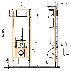 Инсталляция для унитаза Cersanit LINK PRO купить в интернет-магазине сантехники Sanbest