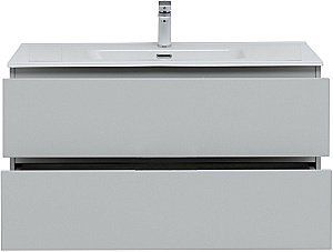 Тумба с раковиной Aquanet Алвита New 277520 100 серый для ванной в интернет-магазине Sanbest