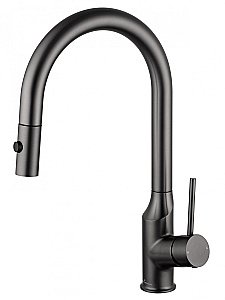 Смеситель для кухни с выдвижным изливом WONZON & WOGHAND, Темный графит (WW-A21252-BGG) купить в интернет-магазине сантехники Sanbest