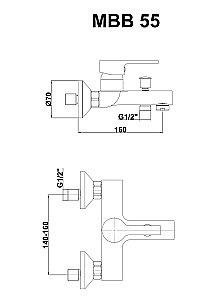 Смеситель для ванны GPD SOLUS MBB55 купить в интернет-магазине сантехники Sanbest
