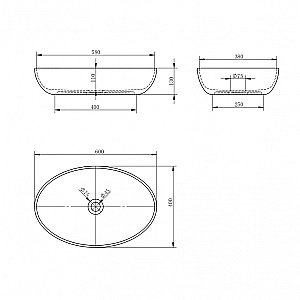 Раковина накладная ABBER Karbon AK2041 60 черная купить в интернет-магазине Sanbest